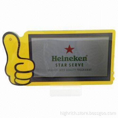 7-inch LCD Supermarket Acrylic Display with Video Advertising Player with Motion Sensor